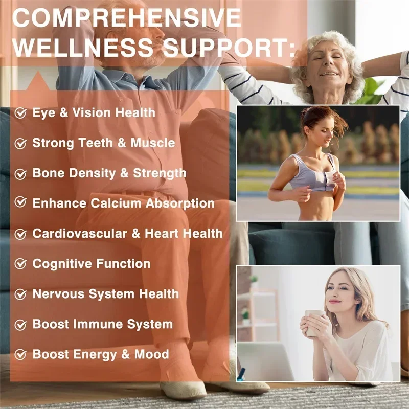 Vitamin D3+K2+B12 Gummies - Supports Bone and Muscle Health, Teeth and Skin, Joint Supplementation, Bone Regeneration