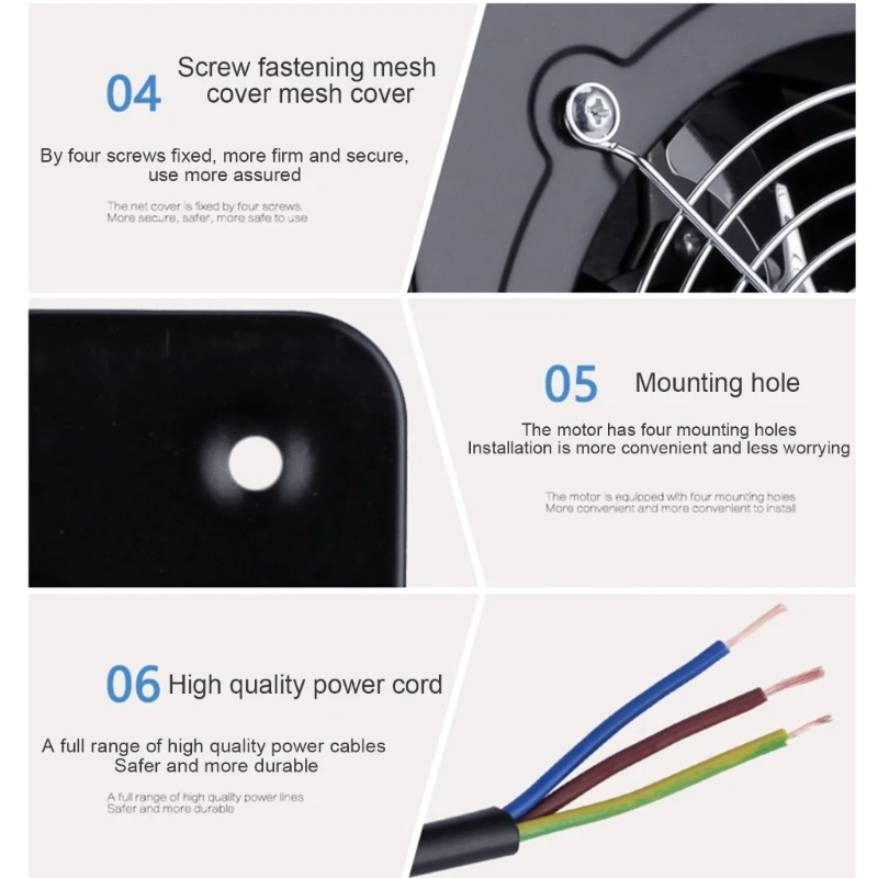 Настенный вытяжной вентилятор для окон, 220 В, простая установка