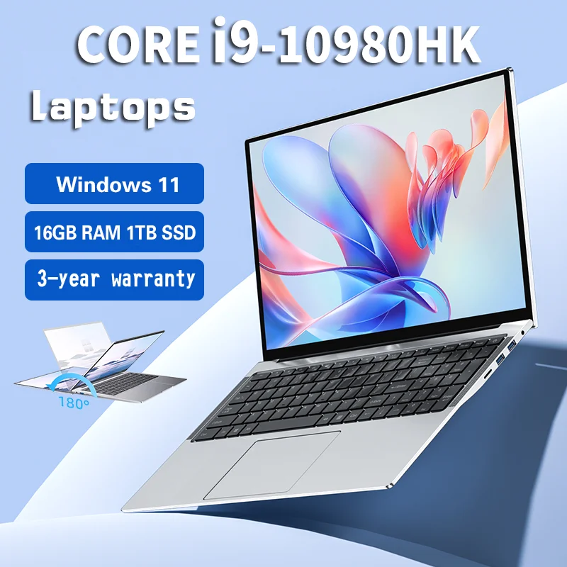 2025 New 14.1" Ultra Slim Laptop 16GB RAM 1/2TB SSD  Windows 11 Pro Core i9-9900U Notebook HD Games Office Study Computer