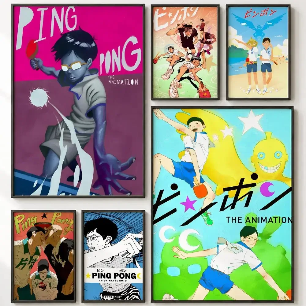 Japanese Cartoon Ping Pong The Animation Poster HD poster wall art self-stick no-residue for home cafe office great gift