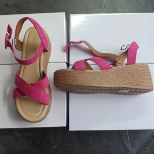 Sandalet kadın topuk kama, kayış ağır tabanlı ayakkabılar rahat rahat yürüyüş, yeni, moda, yaz, 7cm İlk 10 satış, sandalia salto 7 cm, no. 5