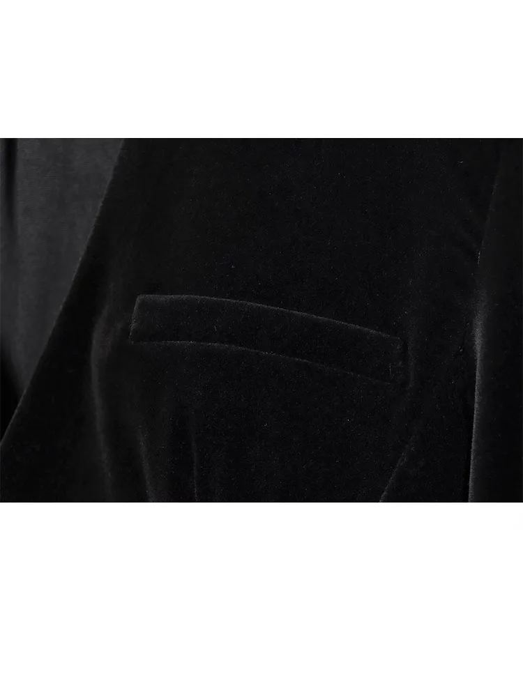 HH Women 2026 New Fashion Versatile Sexy Velvet V-neck Short Suit Jumpsuit Female Single-Breasted Long-Sleeved Casual Jumpsuit