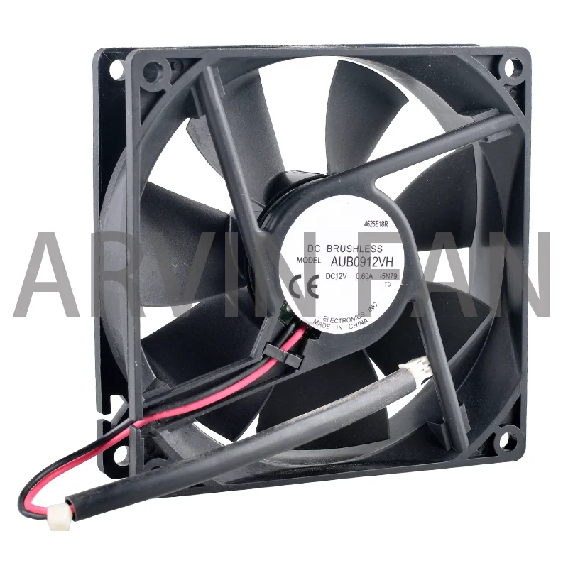 AUB0912VH 9cm 9.2cm 92mm Cooling 92x92x25mm DC12V 0.60A 2lines High Wind Flow Cooling Fan Chassis Power Supply