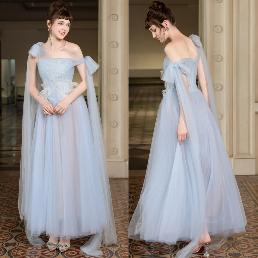 

Customized Classic Tulle Evening Dress High Quality V-Neck Prom Dresses Delicate Off the Shoulder Special Occasion Gowns
