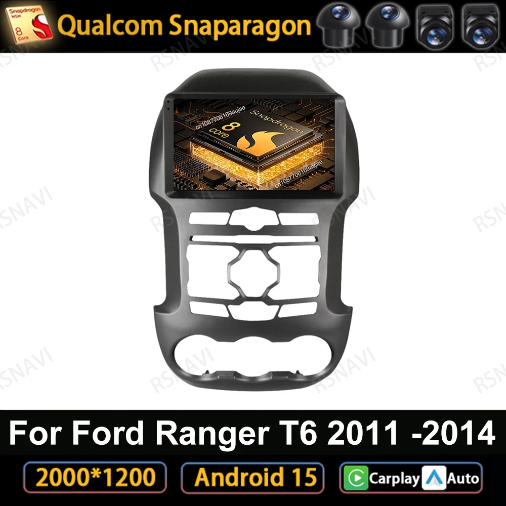 

Автомобильный радиоприемник Android 15 для Ford Ranger T6 2011-2014 QLED Qualcomm 4G LTE DSP GPS головное устройство стерео мультимедиа авторадио навигация
