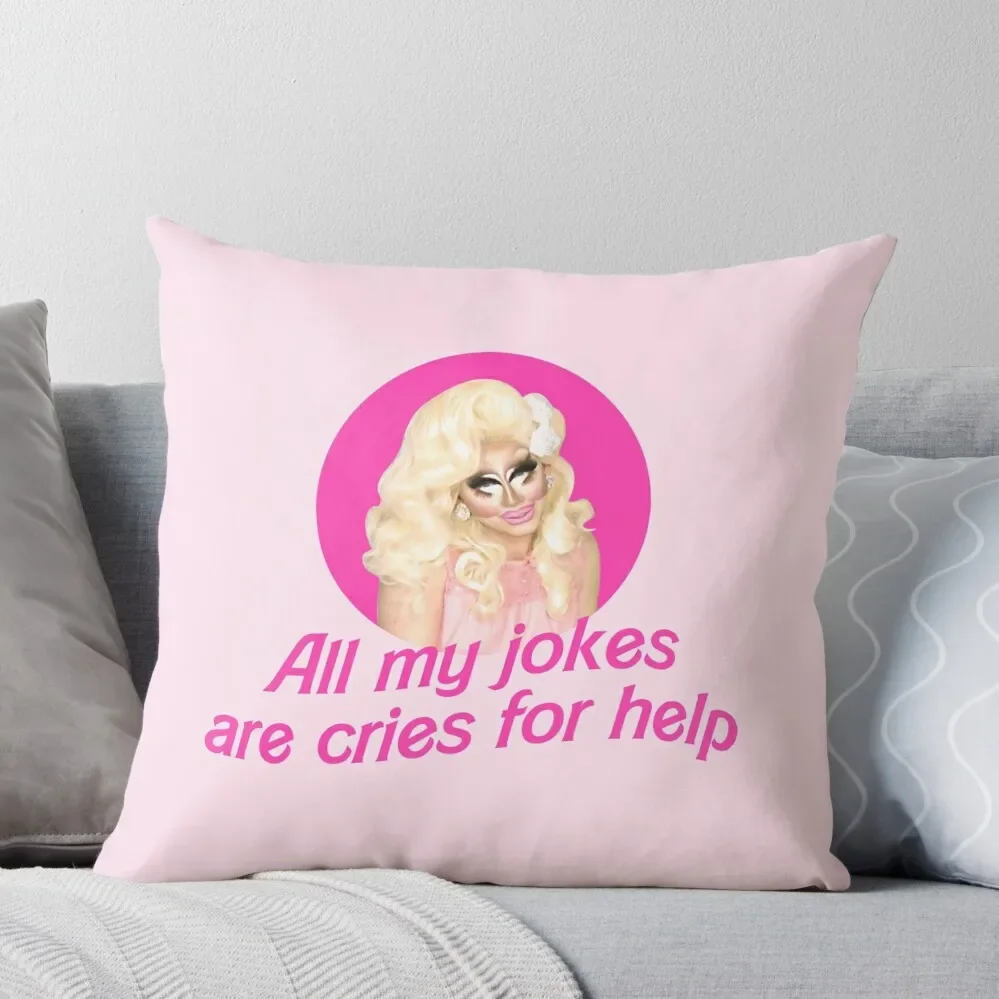 

Trixie Jokes - Rupaul's Drag Race Throw Pillow Cushion Child Pillows Aesthetic