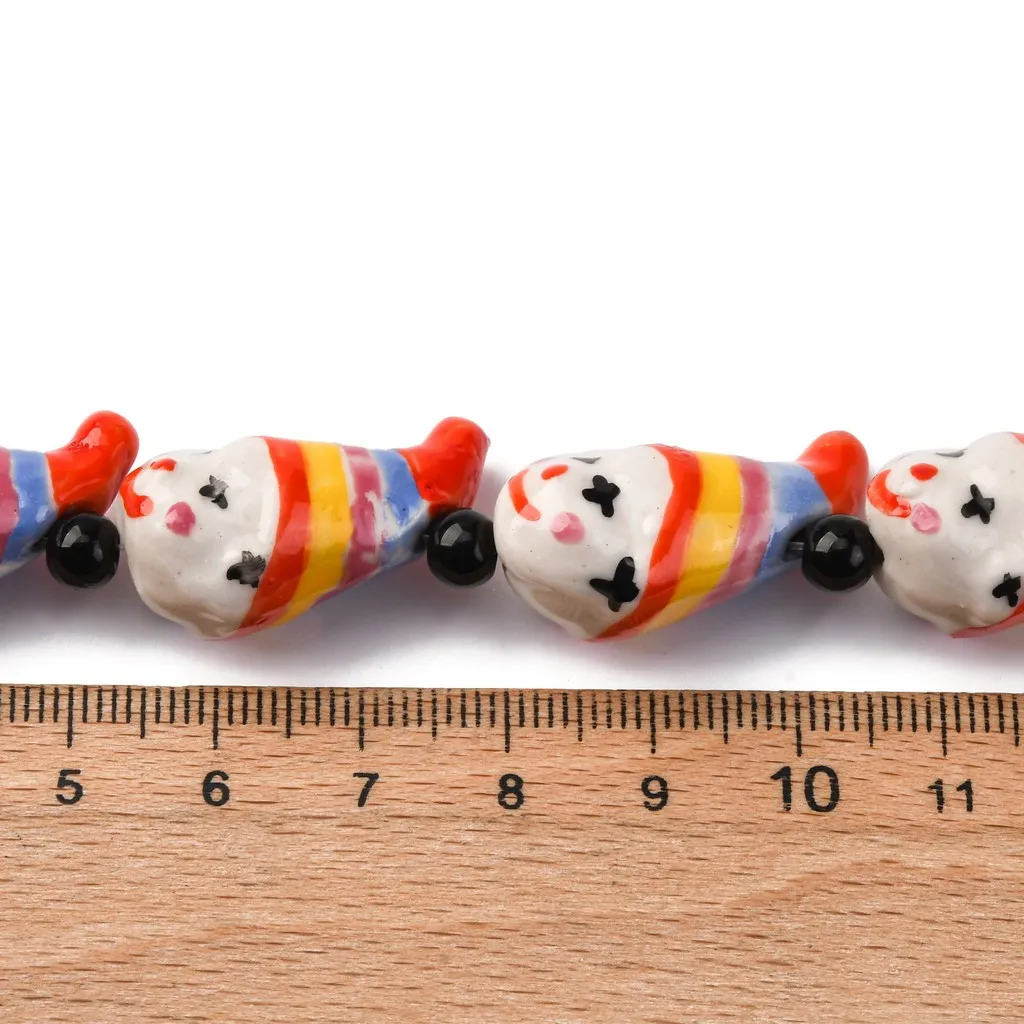 15pc Handmade Porcelain Clown Face Beads Loose Beads for DIY Jewelry Making Necklace Bracelet DIY Earrings Supplies 26x14x12.5mm