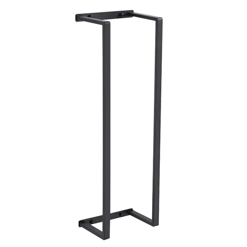 Stainless Steel Black Towel Rod Bathroom Wall Mountable Towel Bath Storage Rack Vertical Storage Rack