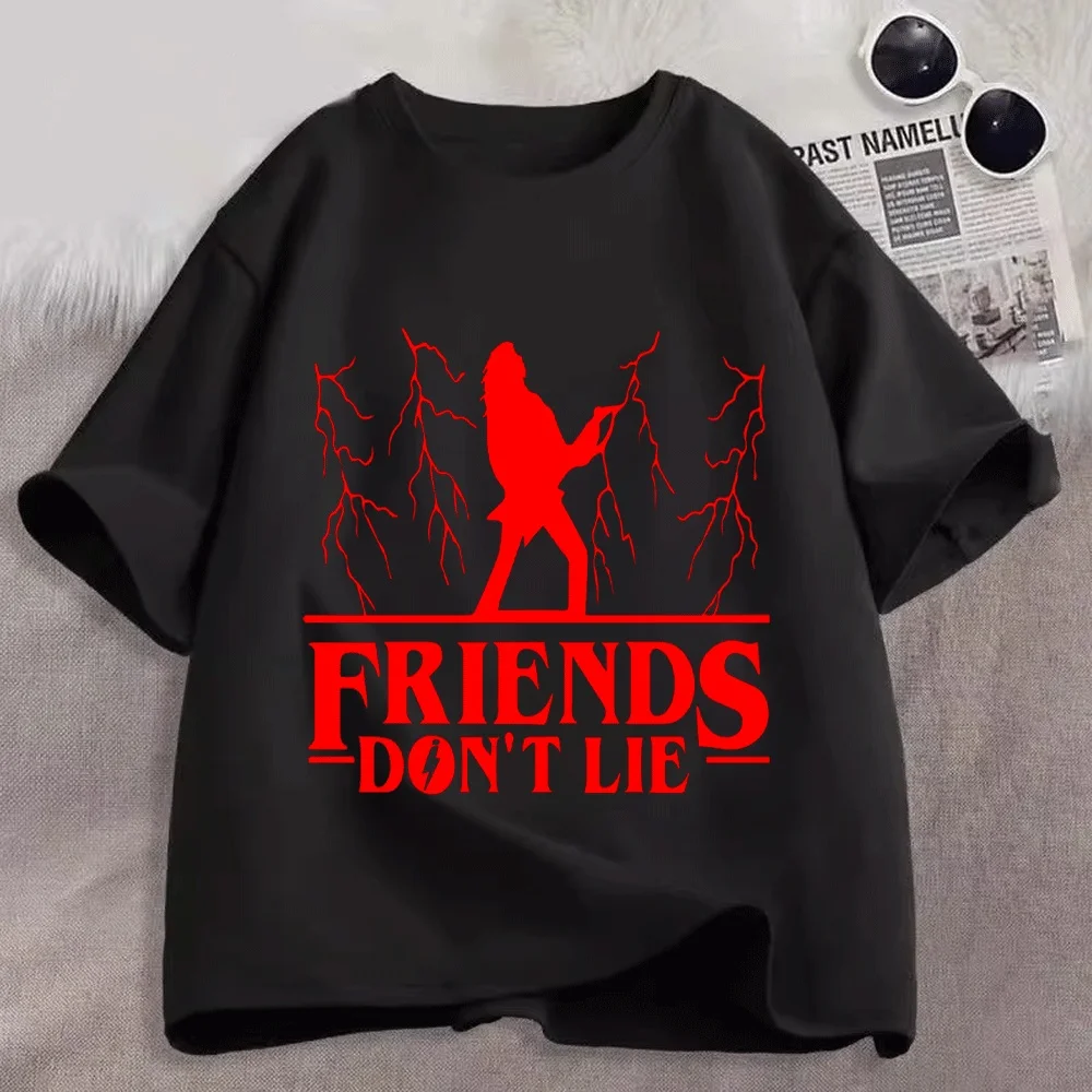 

Стильный комплект футболок для родителей и детей в стиле «Чужие» с надписью «Друзы не врут» для повседневной носки и веселых встреч