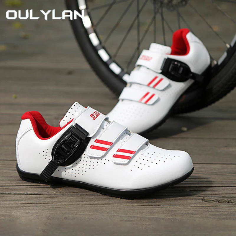 New Rubber Racing Cycling Shoes Unisex Breathable Non-Locking Bicycle Sneakers Men Speciality Outdoor Athletic Bike Boots Women