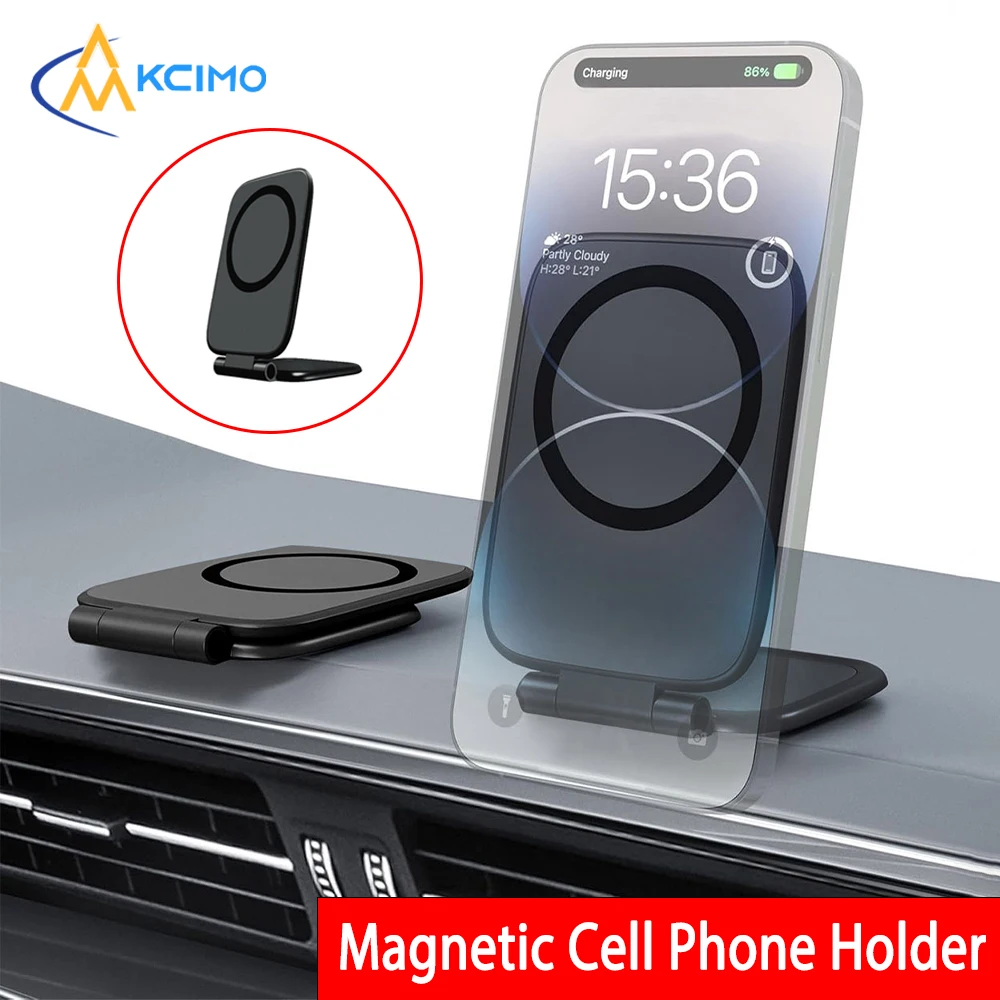 1PC Magnetic Car Phone Holder Foldable Mobile Phone Mount Tablet Bracket Ultrathin Design Easy Installation for Iphone