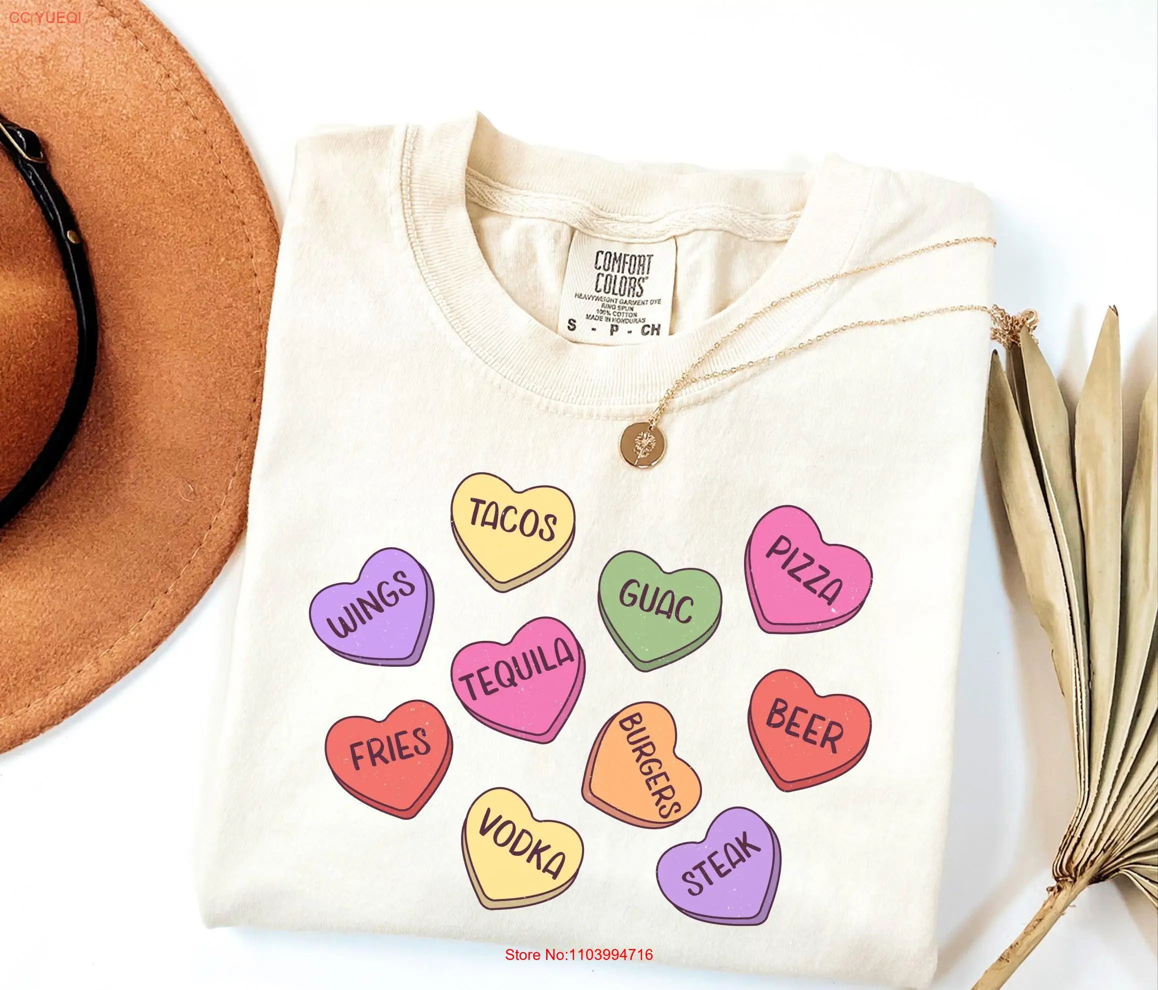 

Anti Valentines Foodie Comfort Colors Conversation Hearts T Shirt Funny Sarcastic Humorous Food Valentine