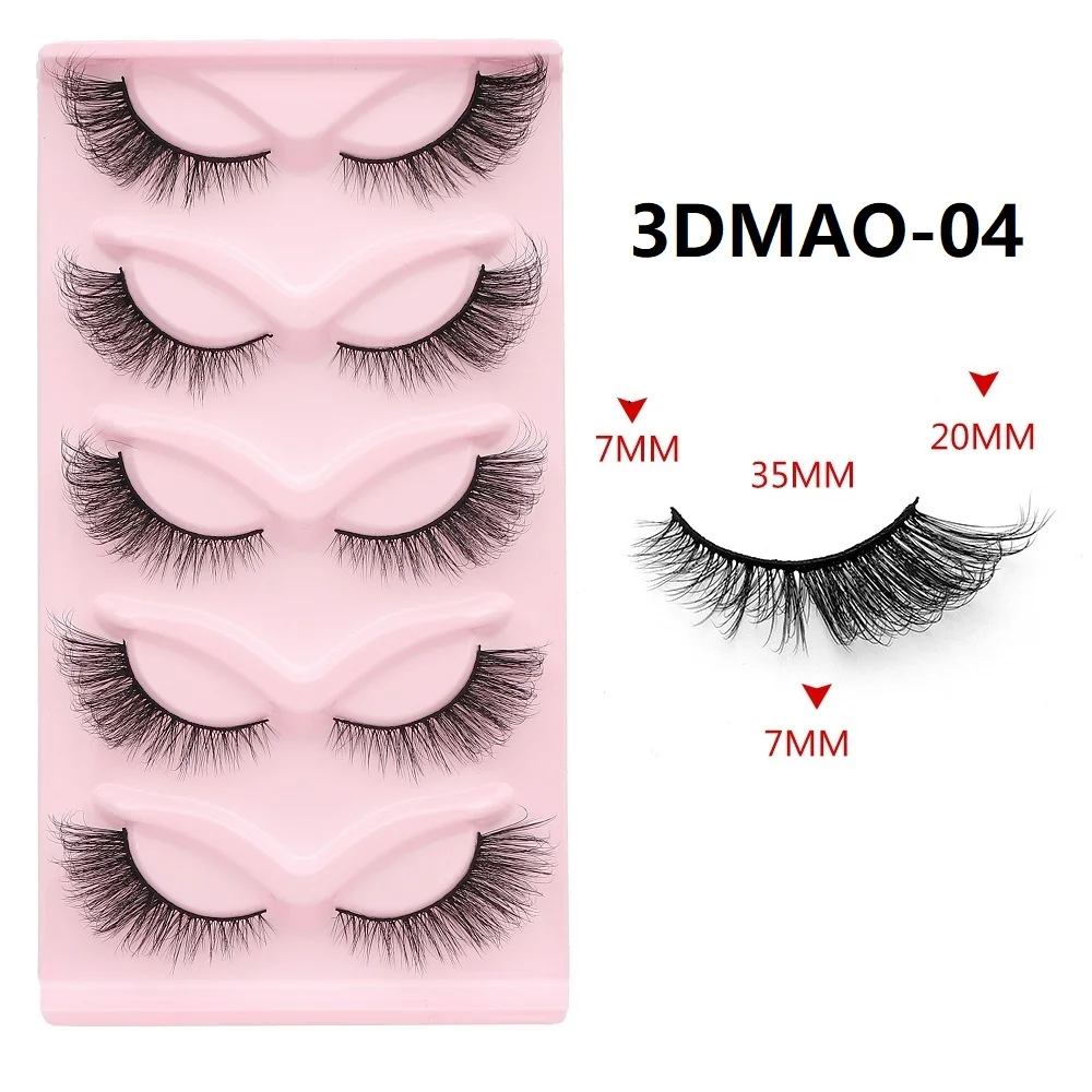 5 pares de pestañas postizas 3D Cat-Eye Fox Series de imitación de visón, accesorios de peluca de volumen largo elegante para mujer