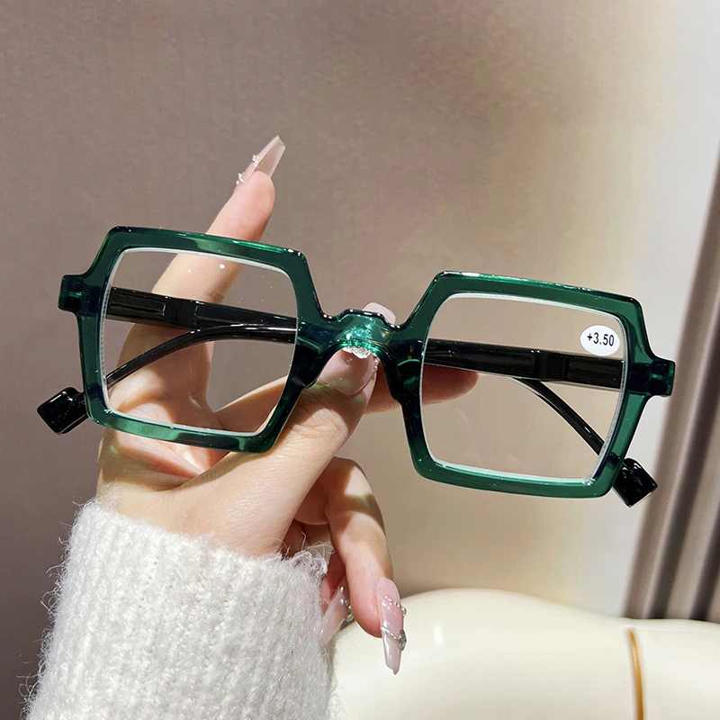 2024 New Sqaure Reading Glasses Frame Europe&America Women&Men Computer Eyeglasses Presbyopia Eyewear Unisex 0+1.0+1.5 ...+4.0