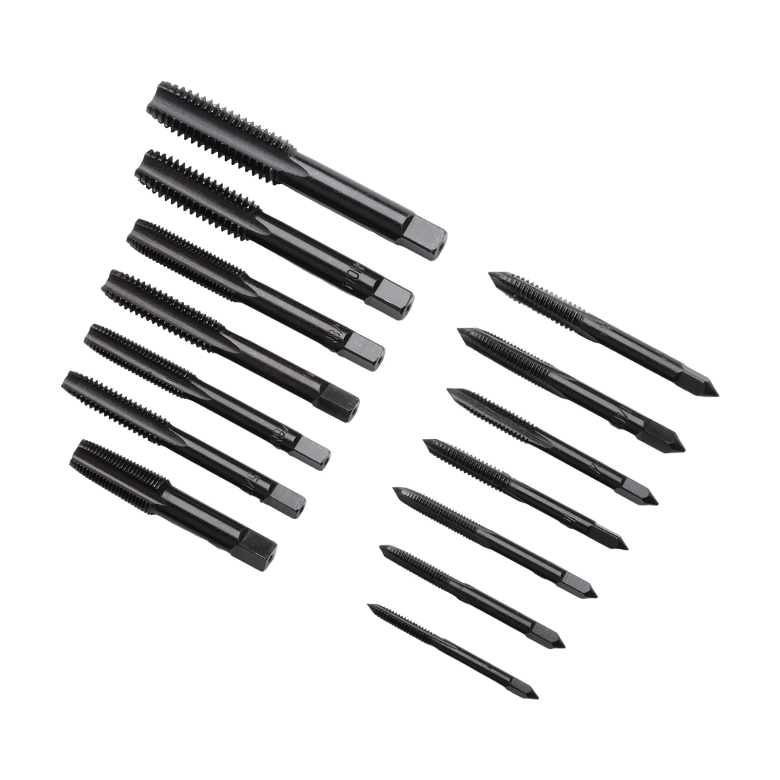 Machine Taps For Tight Spaces Drill Bits 14pcs Tap Set Smooth Tapping Standard Pitch Design Clear And Clean Threads