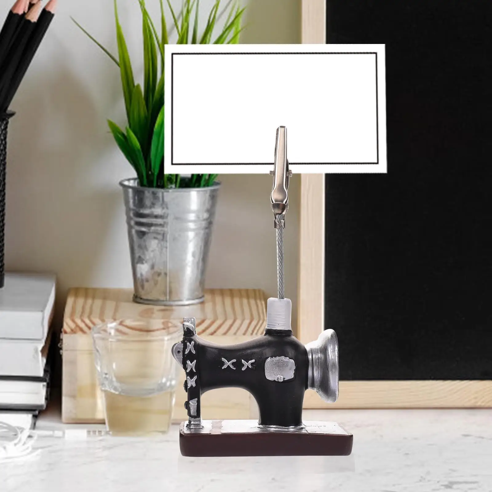 2 Pcs Message Folder Photo Clip Decorative Memo Holder Desk Clips Resin Receipt Fix Photos