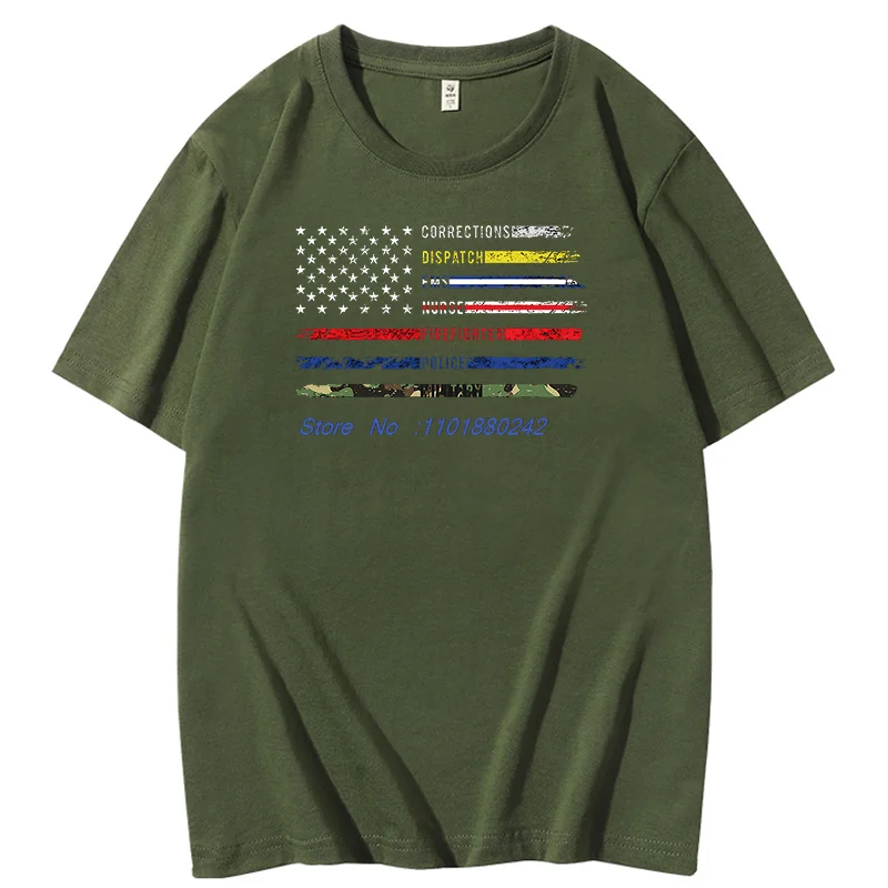 First Responders Hero Flag Fashion Print T Shirt Falcon Training Graphic T Shirts Summer Cotton Short Sleeve Tee Print T Shirt