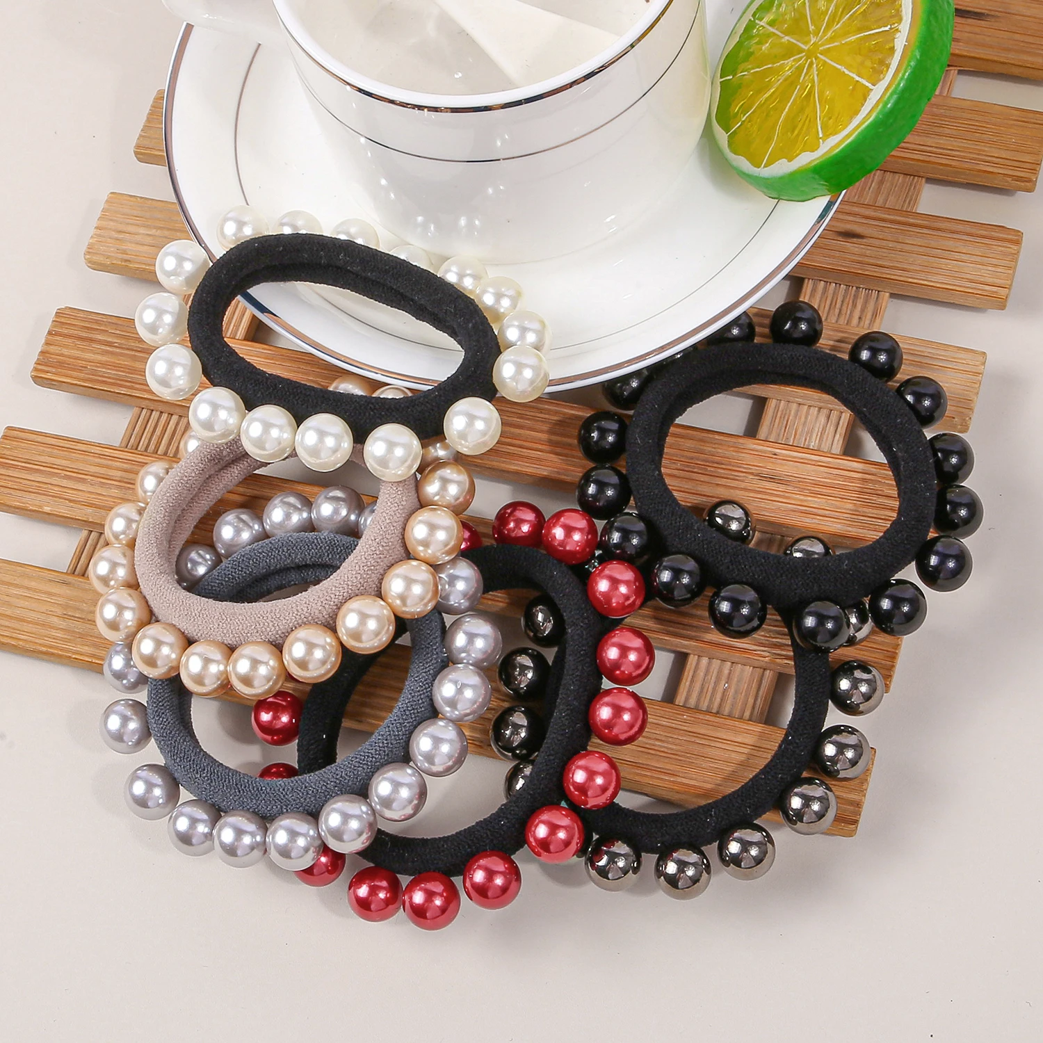 

6/12/18 шт., нейлоновая эластичная веревка для волос с жемчугом, модная элегантная резинка для отдыха для девочек, детей, женщин, повседневные аксессуары для волос