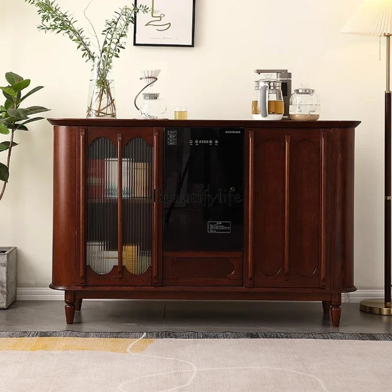 

pg462025 new American solid wood tea bar machine household automatic water dispenser side cabinet integrated with disinfection