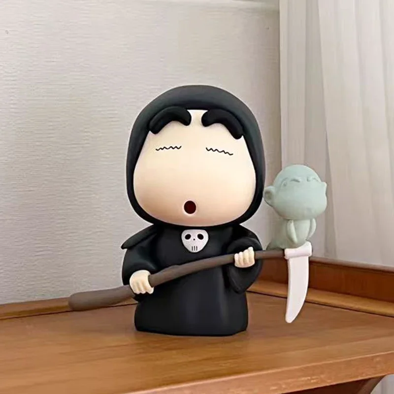 10cm Crayon Shin Chan Toys Spectre Nohara Shinnosuke Figures COS Death Ghost Figurine Creative Dolls PVC Cute Halloween Gifts