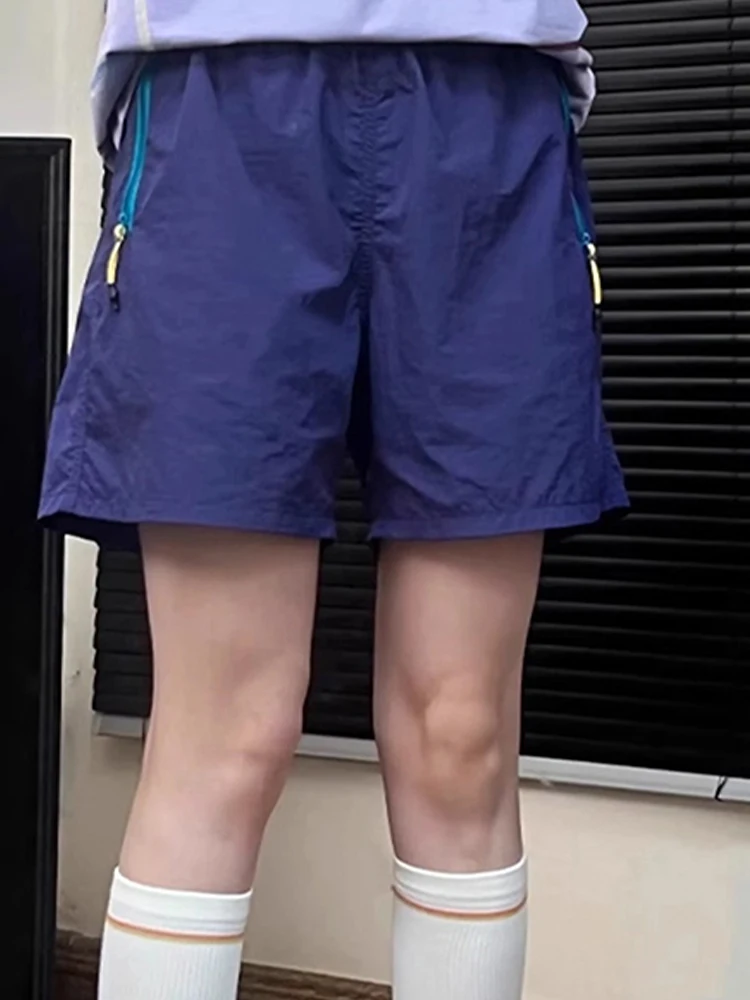 Ropa de trabajo Spor Qui-Dry para mujer, pantalones deportivos morados, bádminton al aire libre, pantalones informales duraderos de cinco cuartos de longitud