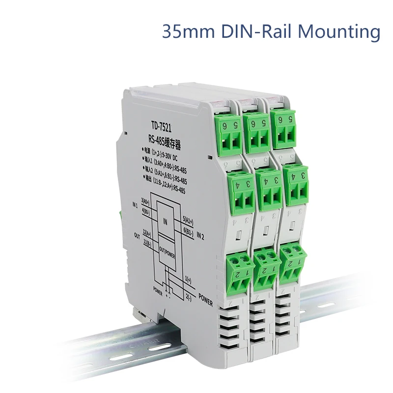 RS-485 2 호스트 캐시 절연 리피터 RS-485 스플리터