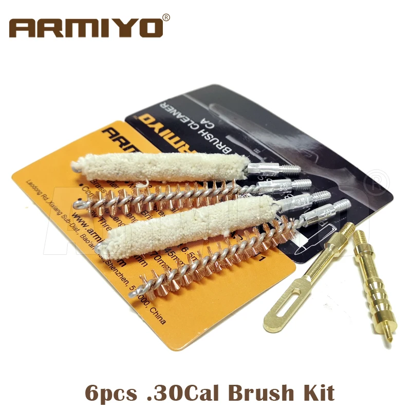 Armiyo.22Cal 5,56mm Pipeline Carbon Deposits Reinigung Pinsel Kit Tupfer Messing Patch Puller Halter Mit Seil Jagd Zubehör – Detail 7