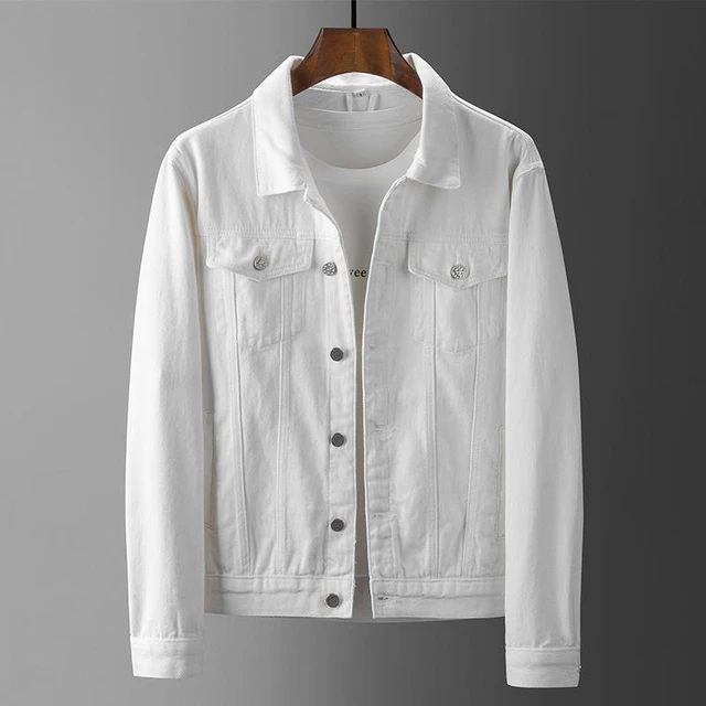 Lightweight white denim jacket best sale