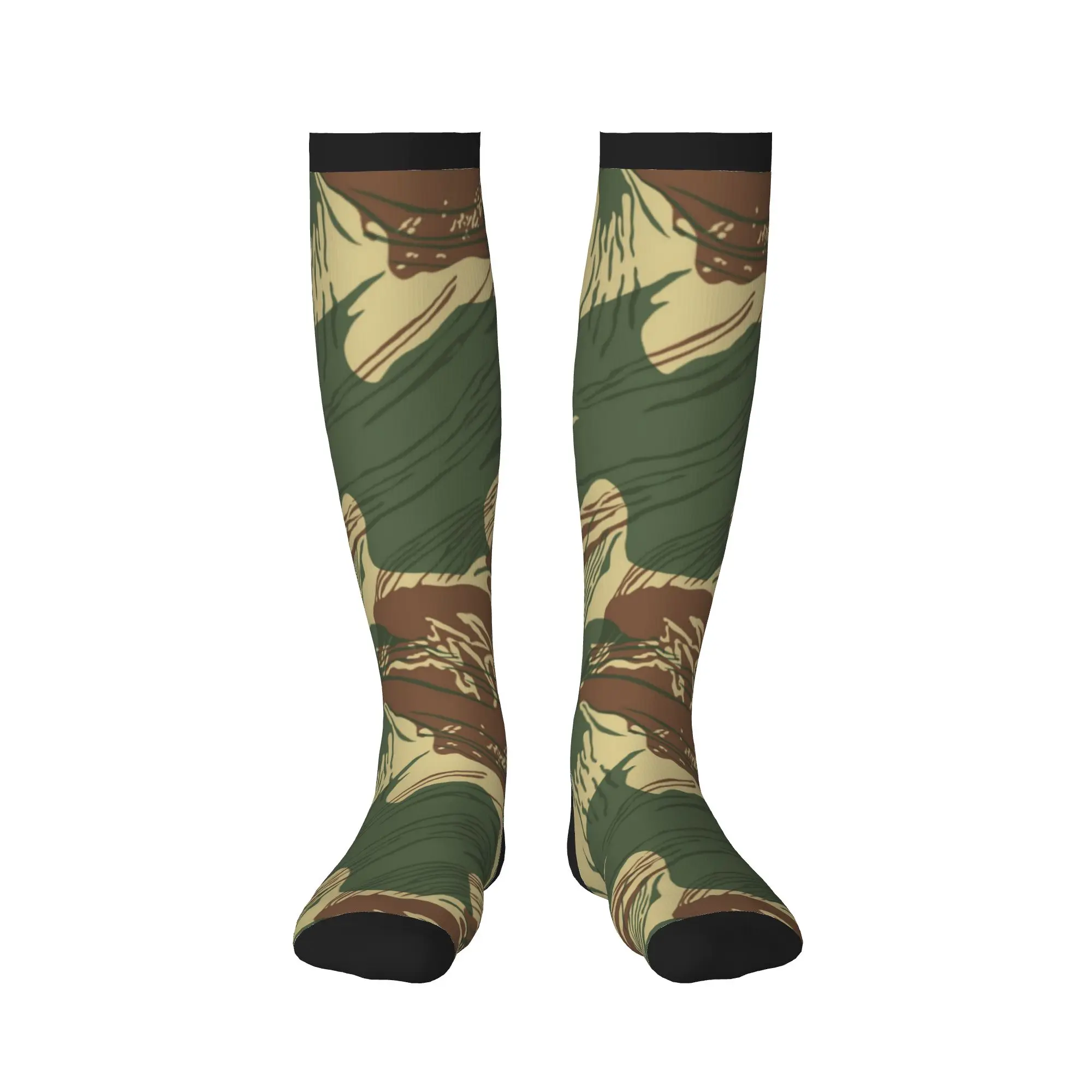 Kawaii Print Rhodesian War Camouflage Socks for Women Men Stretchy Summer Autumn Winter Military Camo Sports Compression Socks - view 2