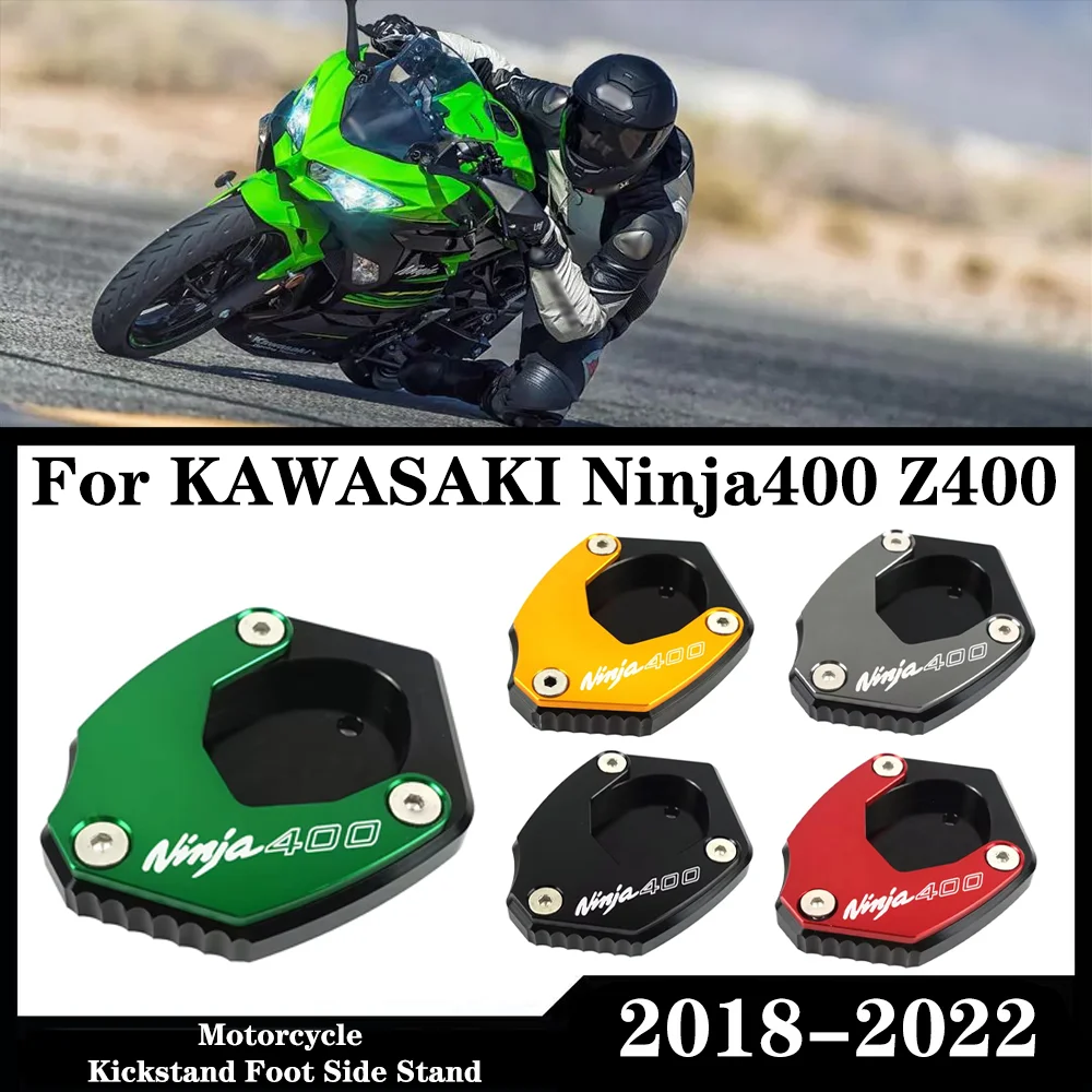 

For KAWASAKI Ninja400 Z400 2018-2021Motorcycle CNC Kickstand Extension Plate Foot Side Stand Support Pad