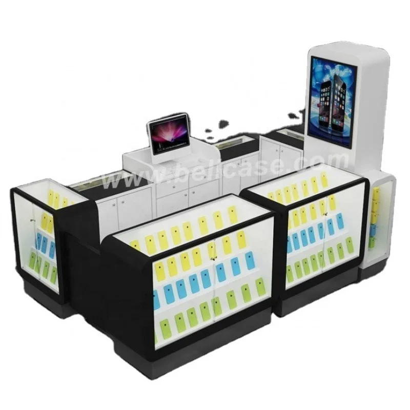 

2025customized.Showcase cell phone accessory display mall kiosk phone repair modern phone kiosk