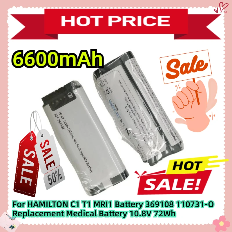 

For HAMILTON C1 T1 MRI1 Battery 369108 110731-O Replacement Medical Battery 10.8V 72Wh