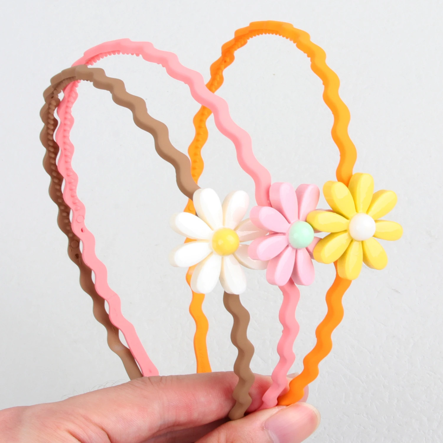 Cute Girls Flower Headband Plastic Teeth Matte Hairbands Floral Headbands Kids Children Hair Accessories Wave Hairband Headwear