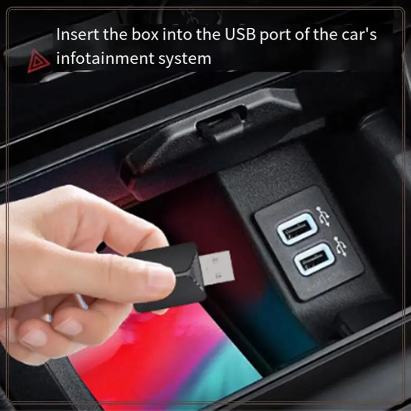 صندوق Carplay موثوق به، محمول عصري، مظهر خاص، Carplay سلكي إلى Carplay اللاسلكي، صندوق Carplay المحمول المألوف