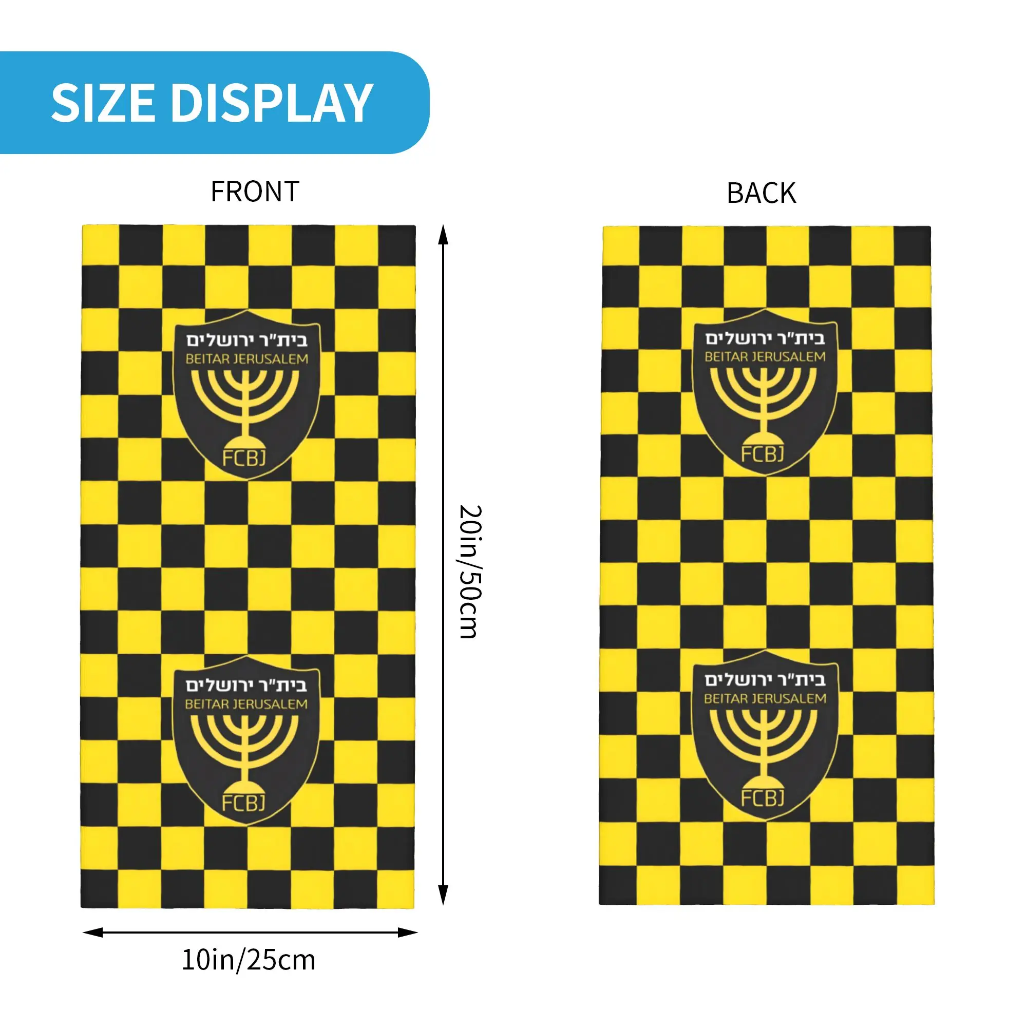 Custom Footbally Beitar Jerusalem FC Soccer  Bandana Neck Warmer Men Women Winter Ski Tube Scarf Gaiter  Face Cover