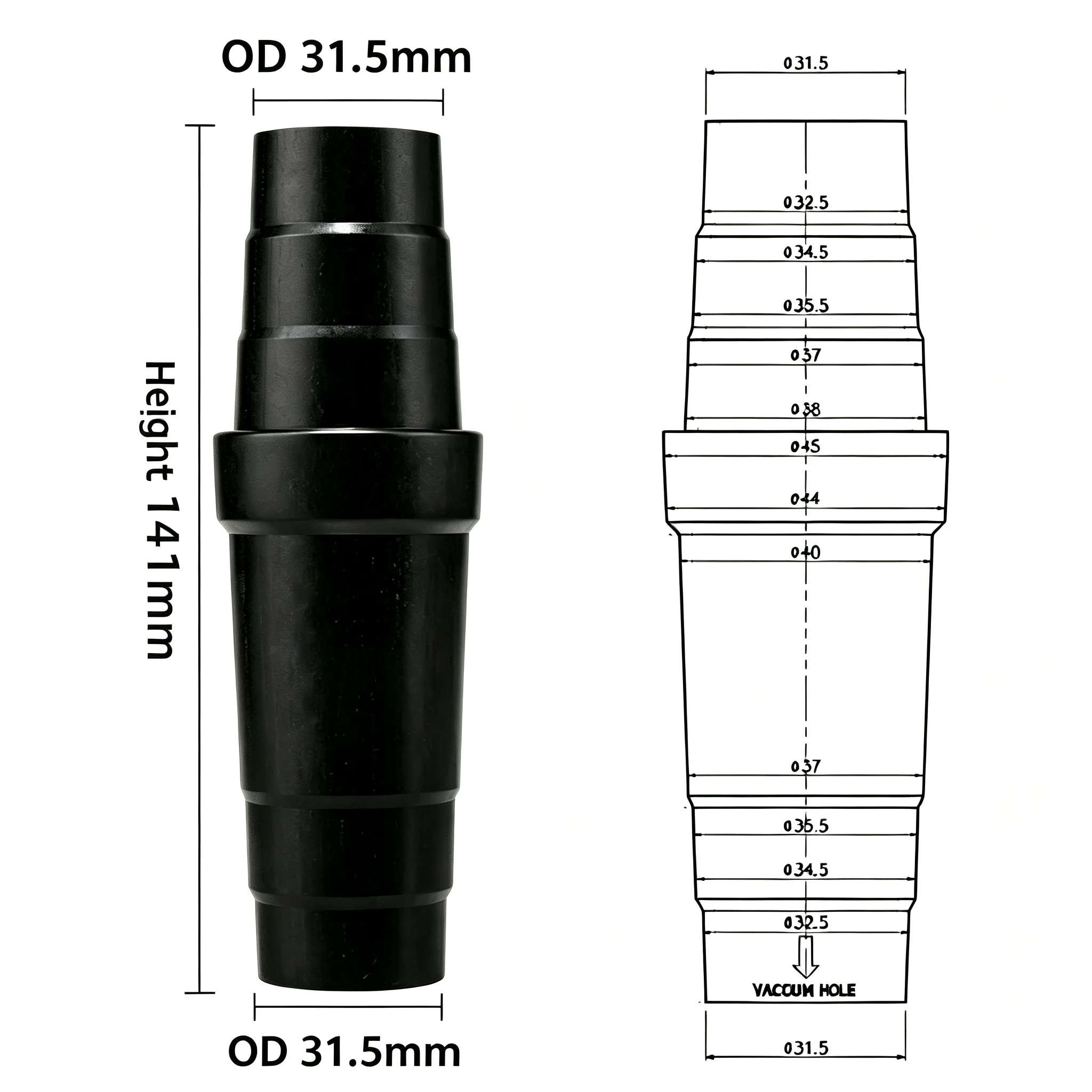 4pcs Universal Vacuum Hose Adapter Kit Reducer Accessory Kit Converters, Durable Plastic Connectors Dust Hose Port Adapters