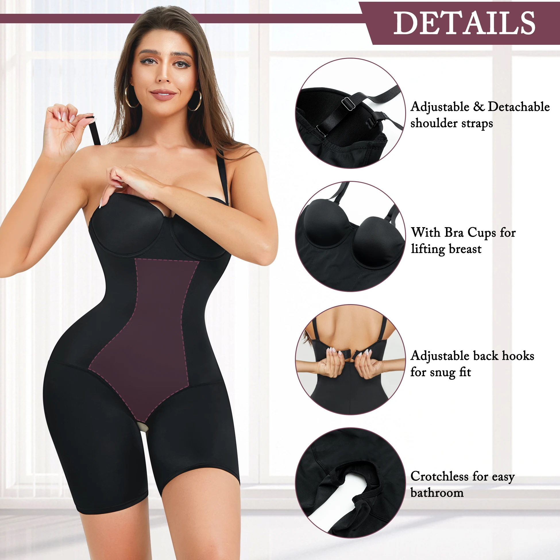 Full Body Shaper High Compression Shapewear Girdle With Brooches Bust For Postpartum Slimming Sheath Belly Fajas Colombianas