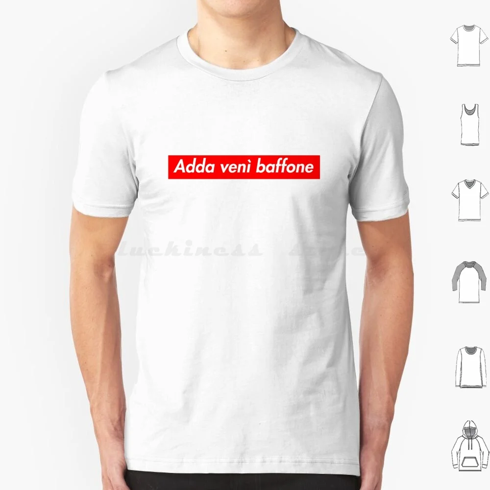 Adda Venì Baffone T Shirt Cotton Men Women DIY Print Communism Comunismo Baffone Stalin Rosso Bianco Red White Italian