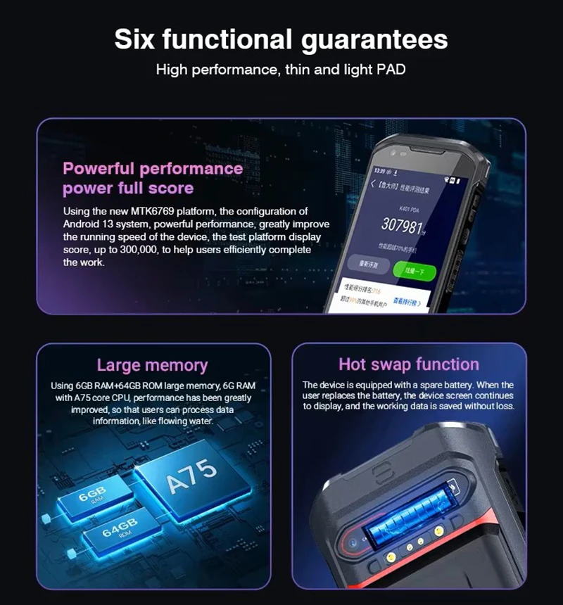 5.5 بوصة Iot محطة محمولة أندرويد 13 6G 64G المساعد الشخصي الرقمي 2D ماسح الباركود IP66 مقاوم للماء وعرة المساعد الشخصي الرقمي