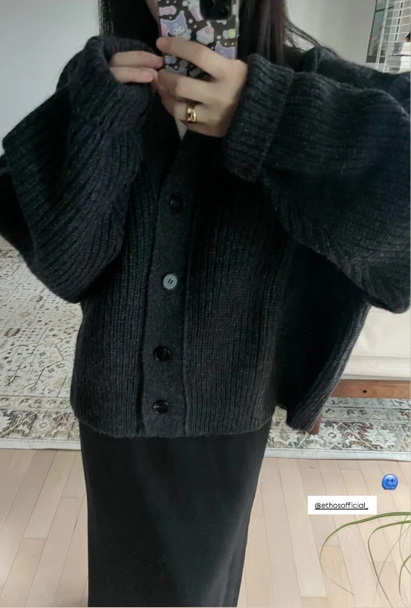 Homemade in Preon Factory Autumn and Winter New Lazy Atmosphere Relaxed Feeling Loose Sweater Cardigan Ethos Same Sle