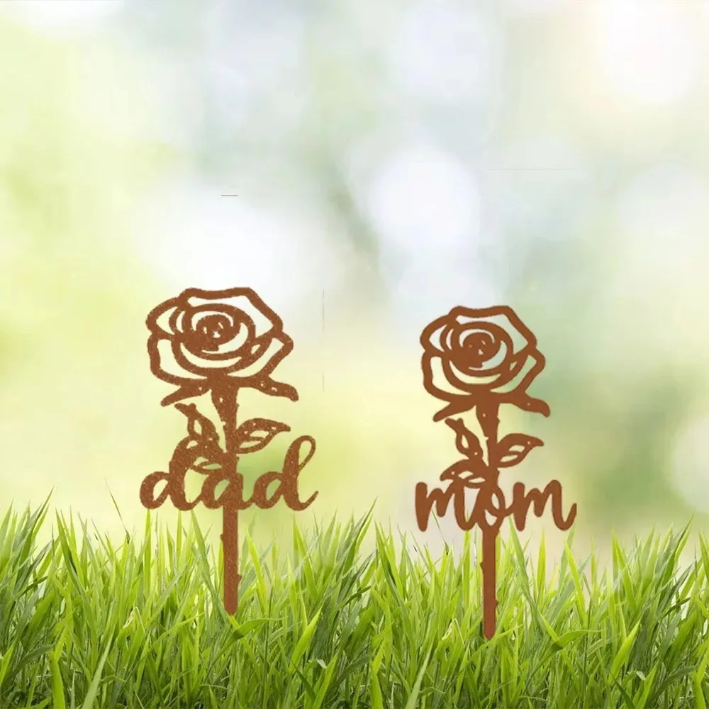 Ferro eterna rosa - regalo speciale per la mamma, decorazione di pareti di fiori, arte metallica per soggiorno e ristorante