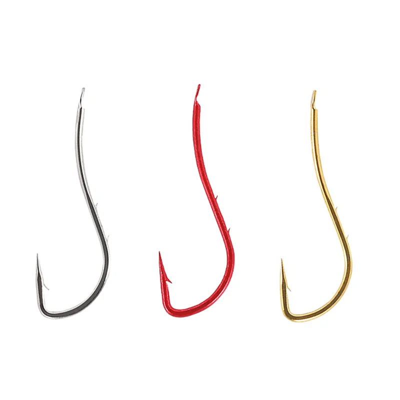 200pcs Fishing Hooks Back Thorn Barbed Streamline Long Handle Fishhook Sea Fishing Barbel curve 낚싯바늘 рыболовный крючок Pesca 낚시