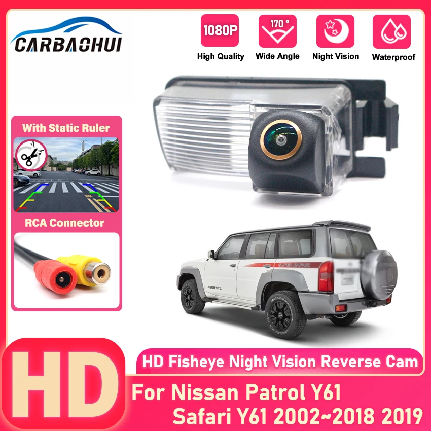 CCD HD Fisheye-Rückfahrkamera für Nissan Patrol Y61 Safari Y61 2002~2018 2019 Auto-Rückfahrkamera mit Nachtsicht