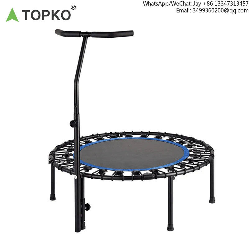 

Indoor Home Fitness Trampoline Durable Hexagon PVC Bungee With Steel Handrail Jumping Exercise For Kids