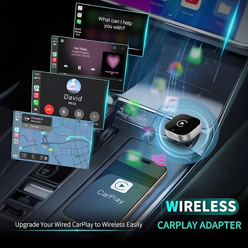 Imagen 2 del producto Adaptador CarPlay inalámbrico Pionray mejorado: transmisión estable sin retraso: convertido con cable en CarPlay inalámbrico