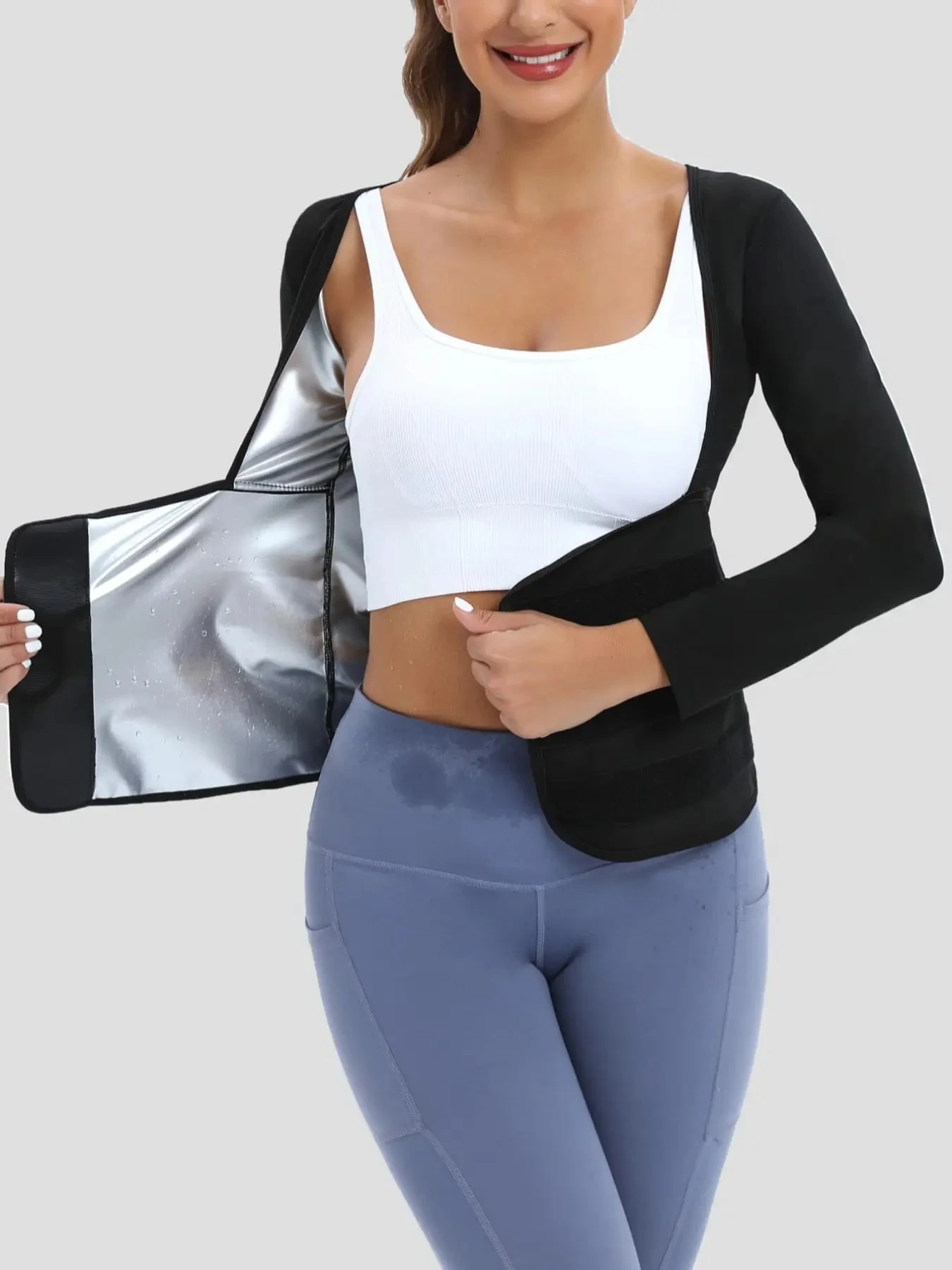 Sauna Suit for Women Sweat Body Shaper Hot Waist Trainer Long Sleeve Shirt Workout Top|Shaping Sweating Long Sleeve Bodysuit