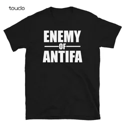 Enemy Of Antifa Funny Anti Antifa Short-Sleeve Unisex T-Shirt Mens Tshirts Graphic Fashion Tshirt Summer New Popular Streetwear