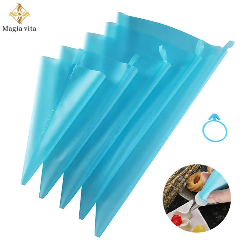 

Silicone Icing Piping Pastry Bags Reusable Cake Cream Bag Cupcake Fondant Baking And Bakery Accessories Kitchen Decorating Tools