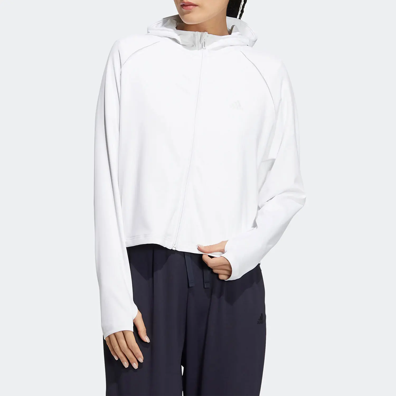 

Adidas Genuine Spring/Summer New Women's UV Protection Hooded Jacket HR2581