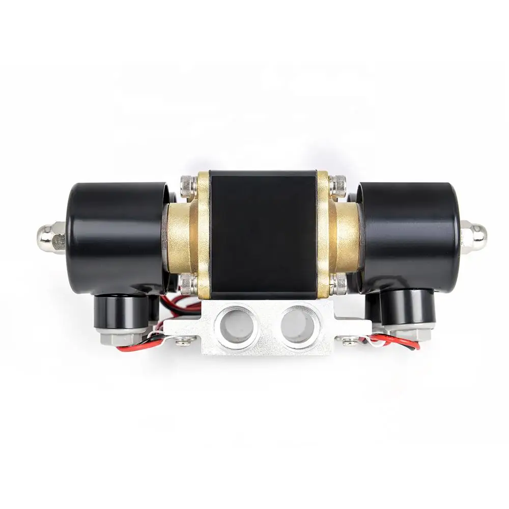 Universal DC 12V 200PSI Air Ride Dual Stations Manifold Solenoid Valve for Air Suspension Cars